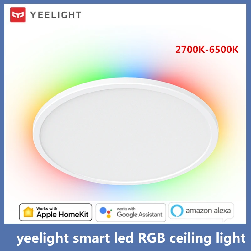 Yeelight Smart Led Потолочный светильник RGB Wi-Fi Bluetooth-совместимый ультратонкий умный голосовой контроллер с регулируем...