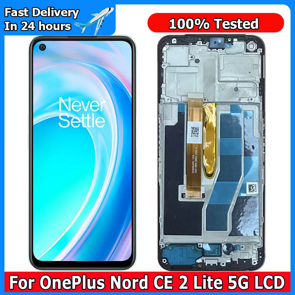 

6.59"New For OnePlus Nord CE 2 Lite 5G LCD Display Touch Screen Sensor Digiziter Assembly Replace CPH2381, CPH2409