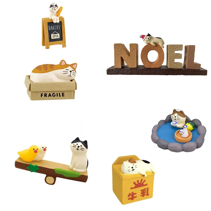 

Zakka Japan Cat Drawing Board Seesaw Japan Decoration Bookshelf Decoration Collectible Home Decor Resin Craft Ornaments