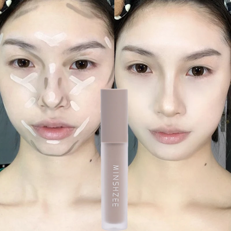 

2 Colors Liquid Highlighter Contouring Stick Nose Shadow Makeup Waterproof Moisturizing Long Lasting Face Brightening Cosmetics