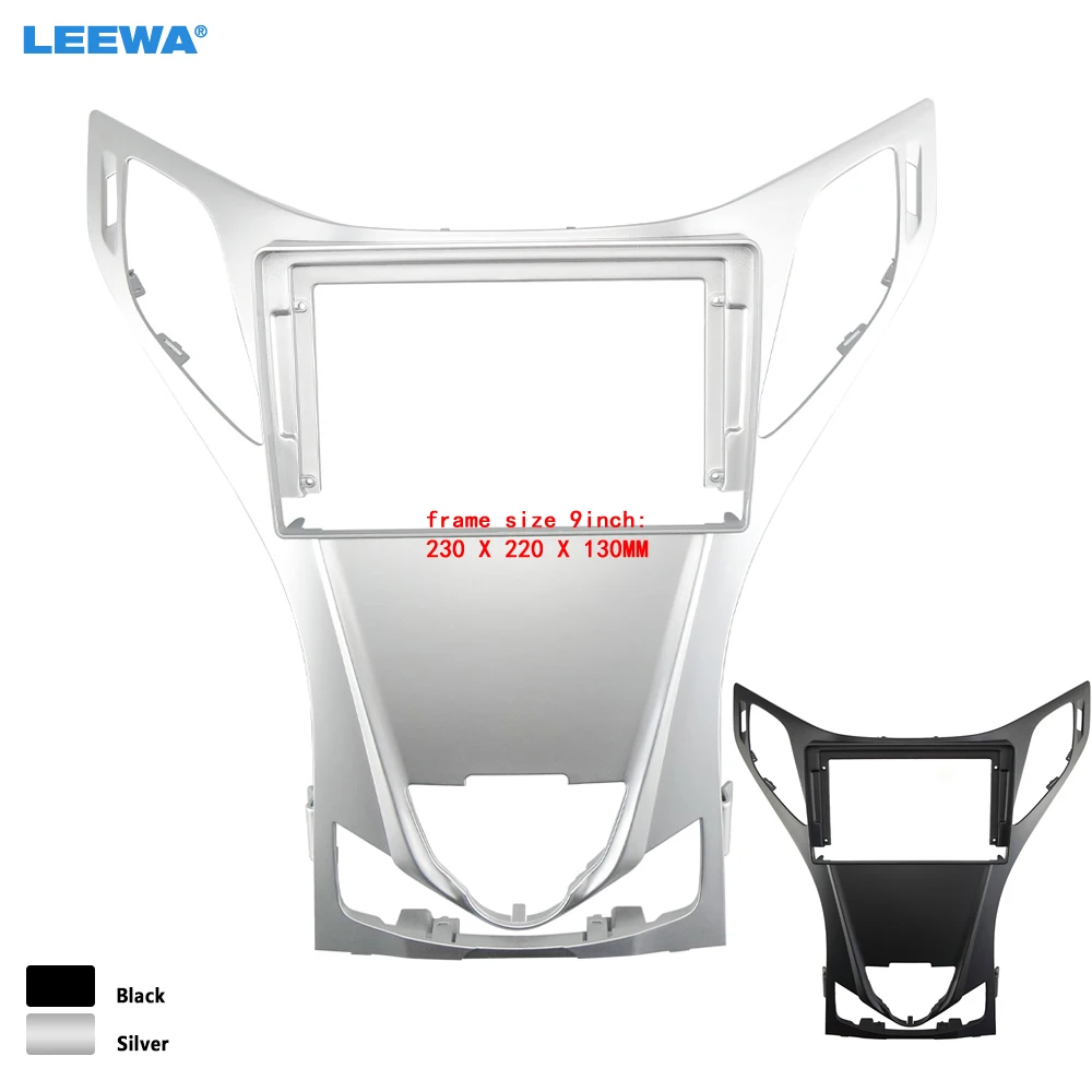 

LEEWA Car Audio 9" Big Screen Dash Fascia Panel Frame Kit Adapter For Hyundai Azera (2011-2012) Dash Frame #CA7677