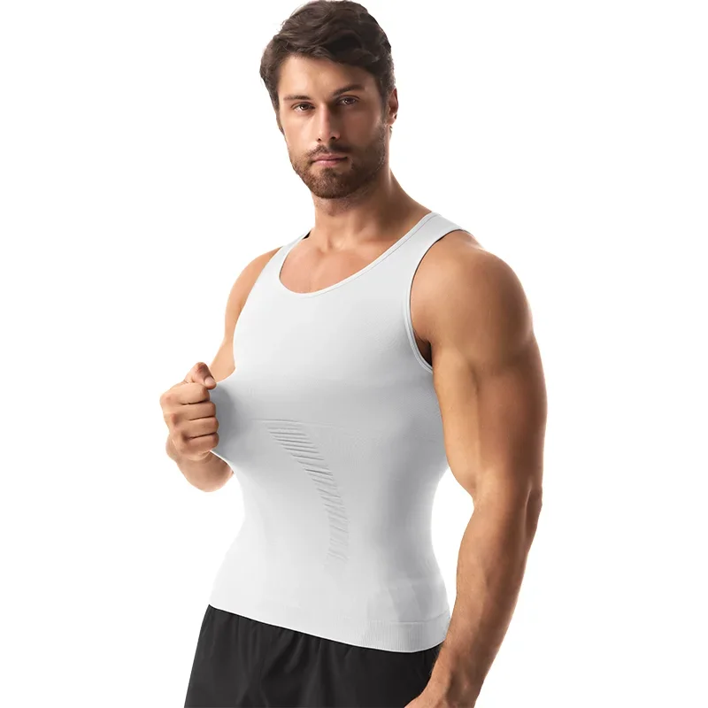Men's compression tank top body shaper front view