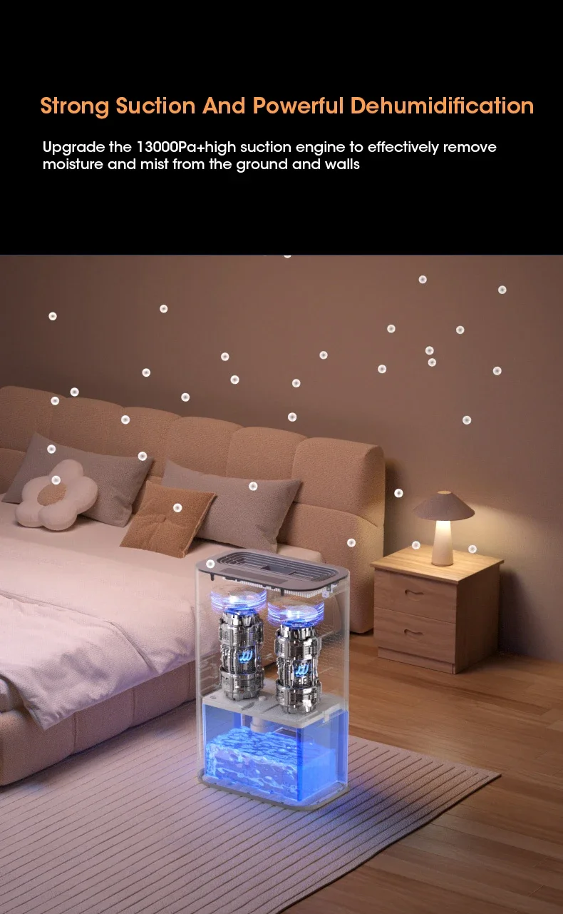 Description Picture 4 of item2.5L Smart Dehumidifier 24H Timer Dehumidifier, Large capacity For Home Basement And Bedroom Eliminate Damp Mold and Moisture