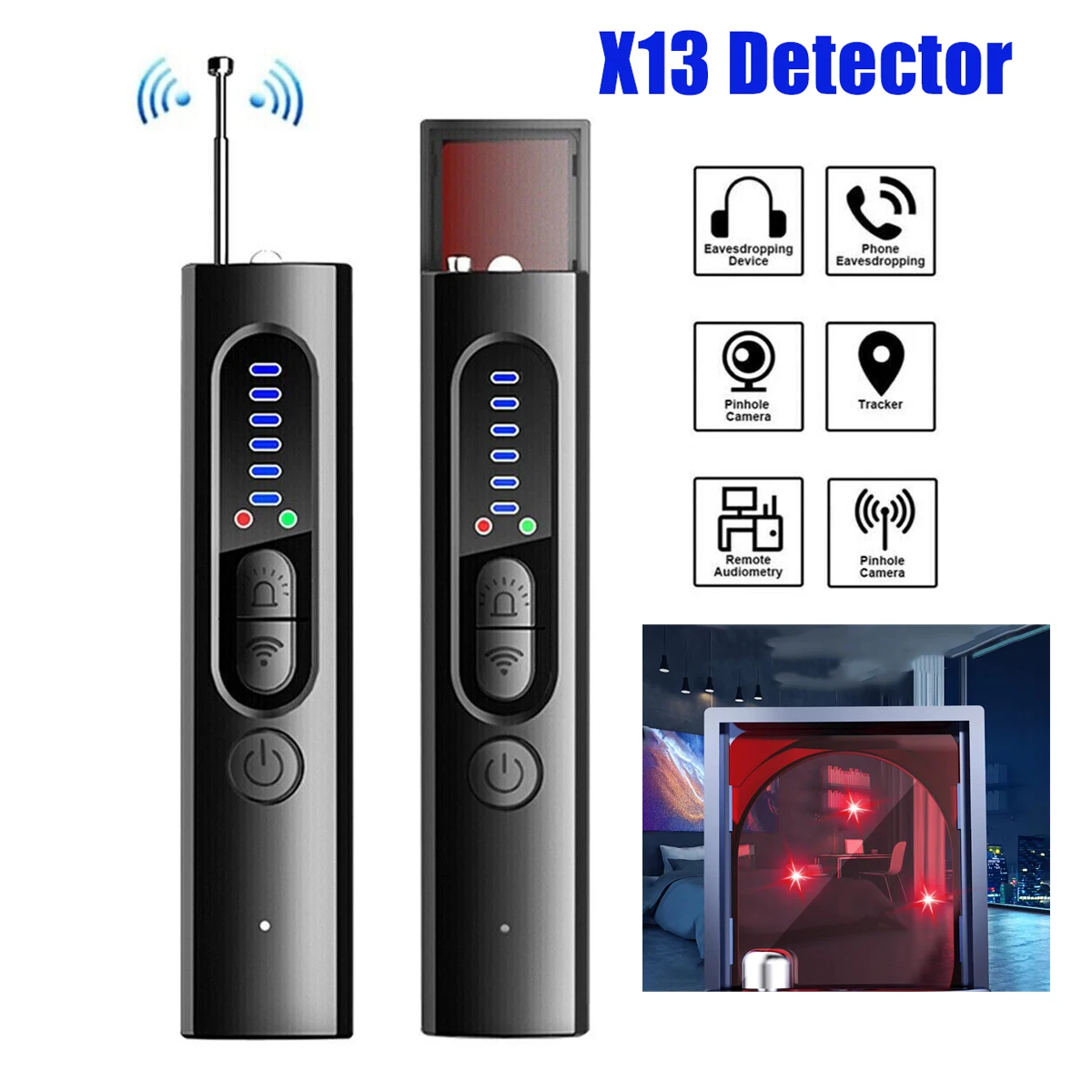 Hidden infrared camera detector infrared camera detector camera detector protective alarm anti-spy car GPS tracker listening device bug wireless scanner camera detector