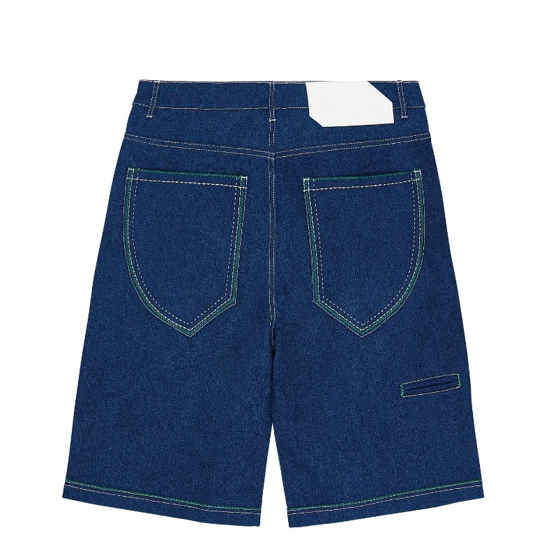 Letter print fashion design oversized loose hip hop casual denim shorts men's y2k baggy punk Harajuku goth shorts men streetwear