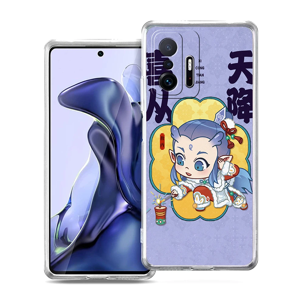 Clear Cartoon Nezha TPU Phone Case - Soft Transparent Protection