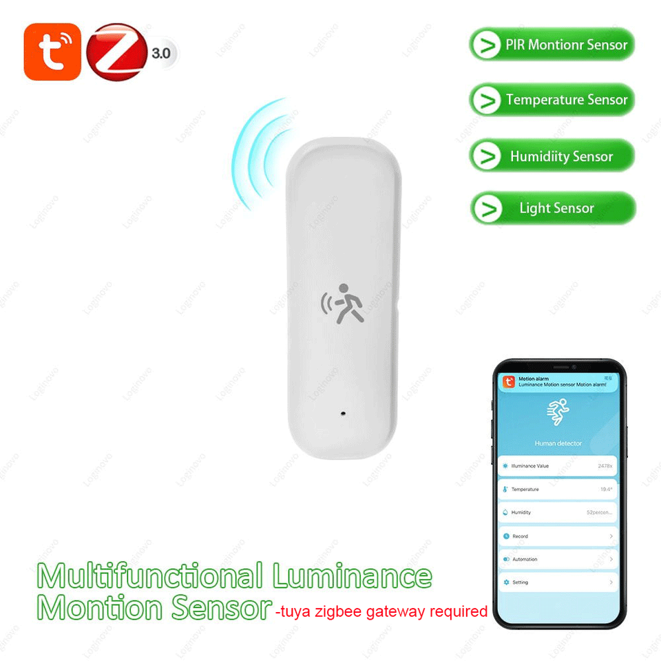 Tuya Zigbee Mmwave Radar PIR Montion Sensor With Light Lumiance Temperature Humidity Detection For Smart Life Home Automation