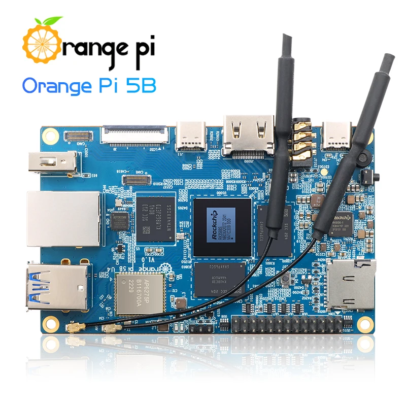 오렌지 파이 5b 16GB 램 싱글 보드 컴퓨터 RK3588S 128GB eMMC WiFi-BT 개발 보드 오렌지파이 5b 데비안 우분투 안드로이드 실행