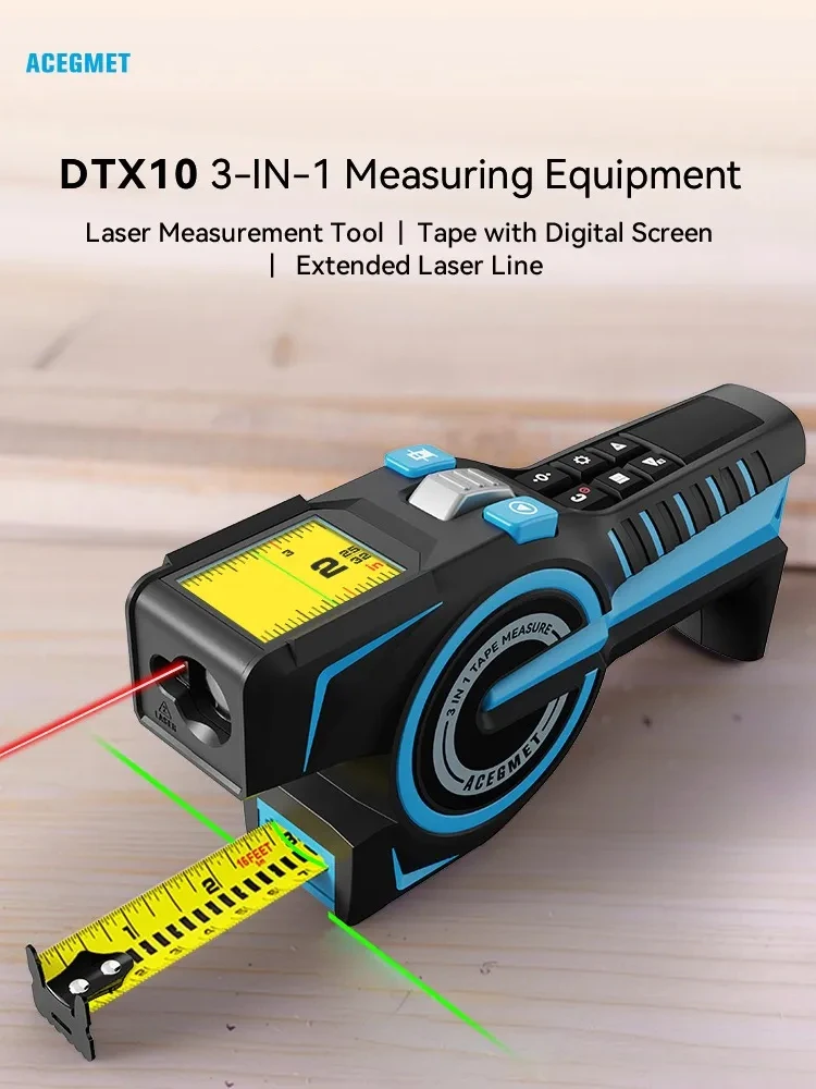 ACEGMET DTX10 equipo de medición 3 en 1, pantalla IPS de 2,0 , marca de  posición láser, medidor de distancia de 100 M y cinta de acero,  herramientas para Deco - AliExpress