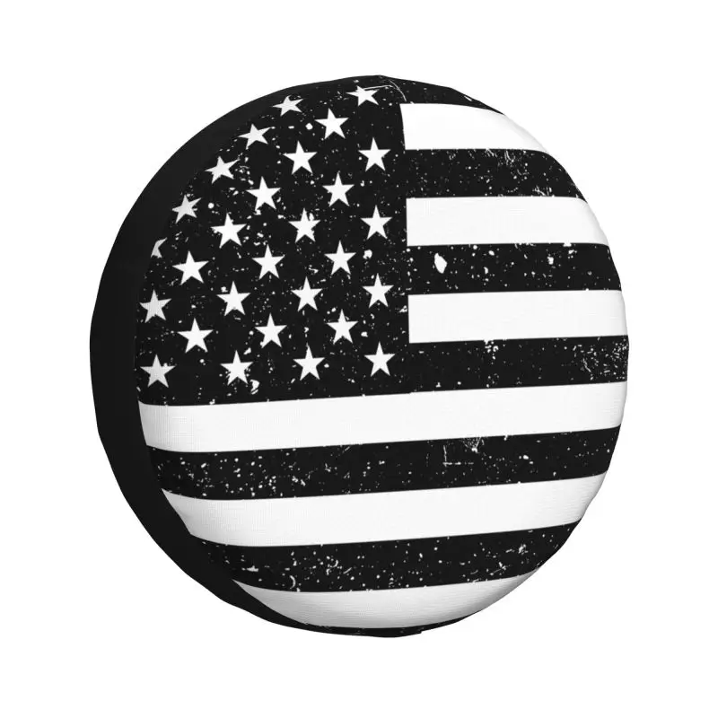 

Grunge American Flag Spare Tire Cover for Honda CRV Jeep RV SUV 4WD 4x4 United States USA Stars Car Wheel Protector Covers