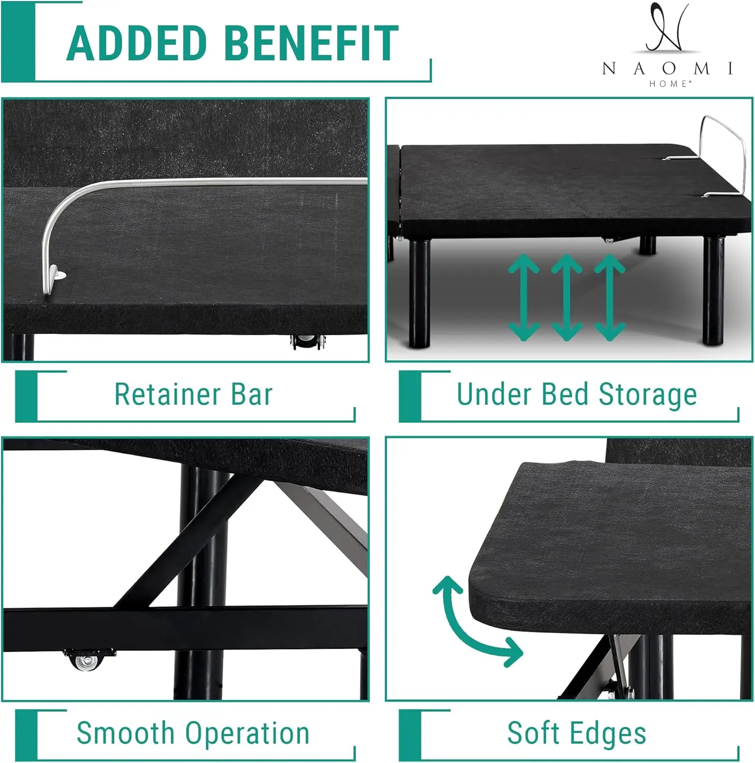 Deep Sleep Enabling Serenity Adjustable Bed Frame Full, Head & Foot Incline, 7 Adjustable Positions, Wireless Remote, Compact 4