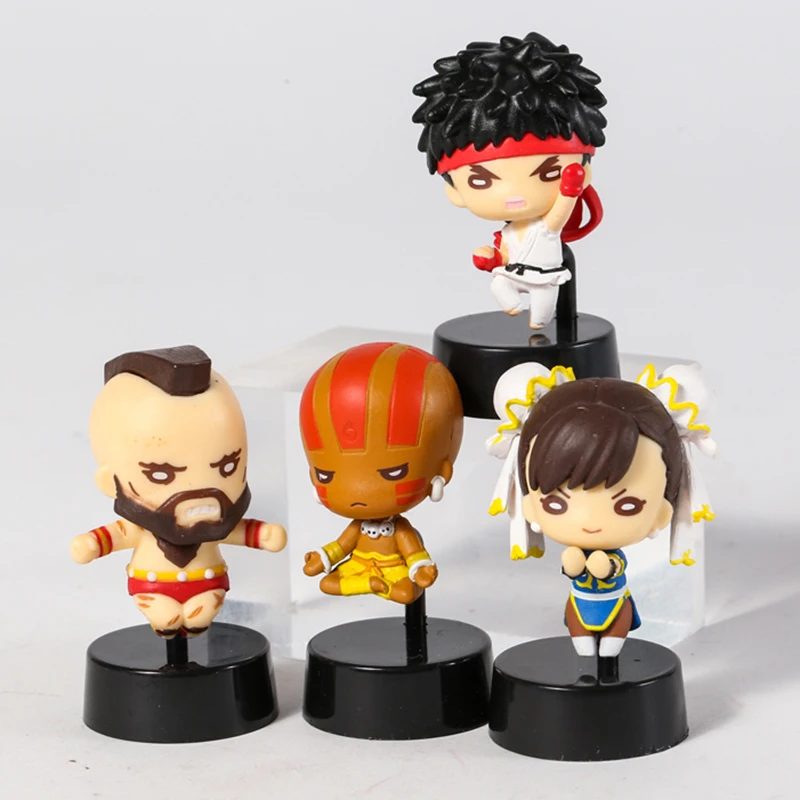 Street Fighter Ryu Chun Li Zangief Dhalsim Mini PVC Figure Model Toys Collection Dolls 4pcs/set |