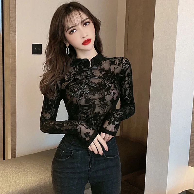 売れ筋商品|||ノクチューン カットソー トップス レディース Women's Embroidered Flowy Shirt Black osharewalker 2点コーデセット 2025 レディース カットソー