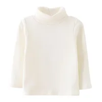 Little Girls Long Sleeve Tee Shirts Soft Turtleneck Layering Pullover Slim Stretchy Tops 4