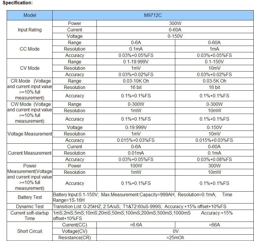Maynuo M9712C Programmable DC Electronic Load | 0-150V 0-60A 300W Precision Tester detail image 1