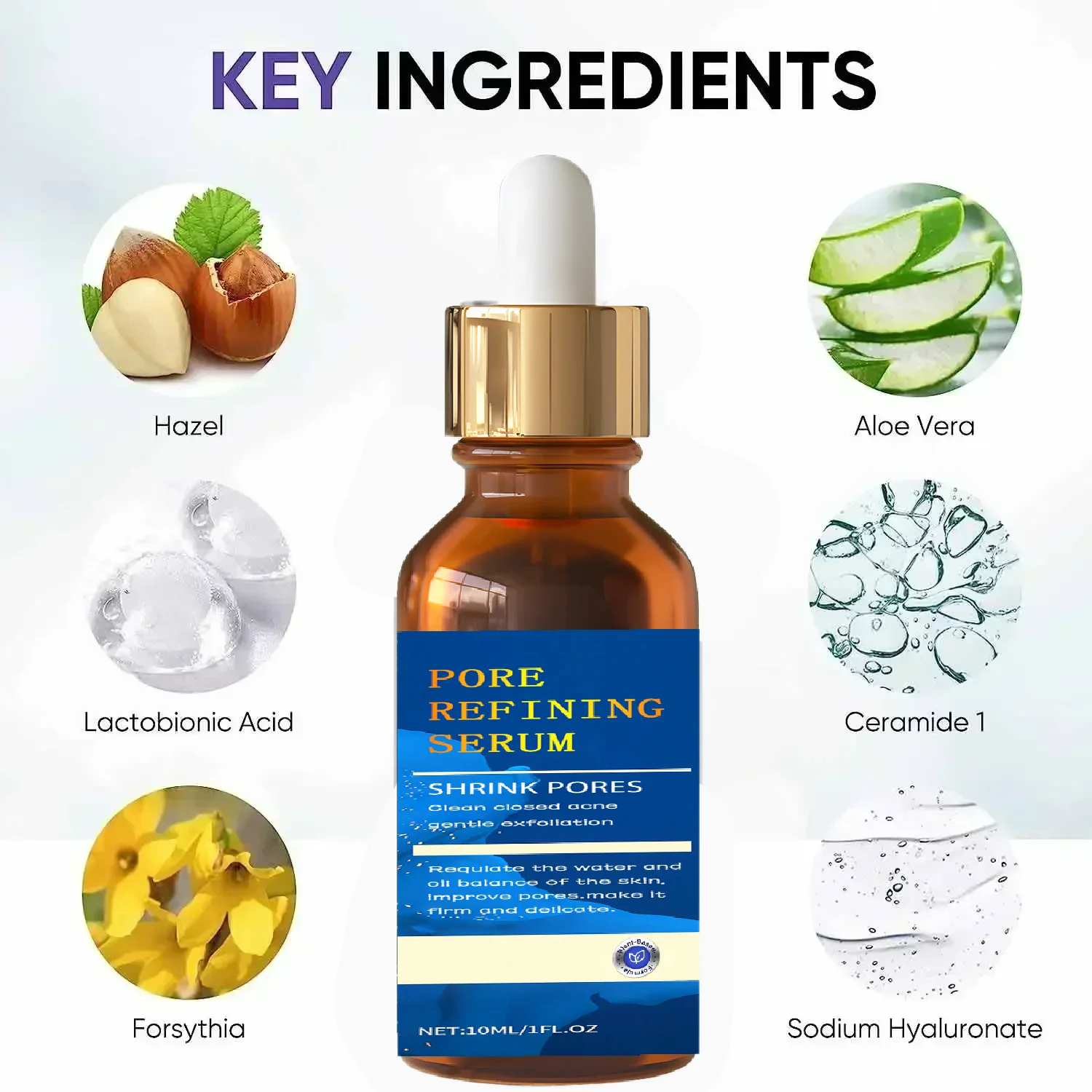 Pore Shrinking Serum Moisturizing Facial Essence for Relieving Dryness Oil Long-lasting Calming for Sensitive Skin Care 5