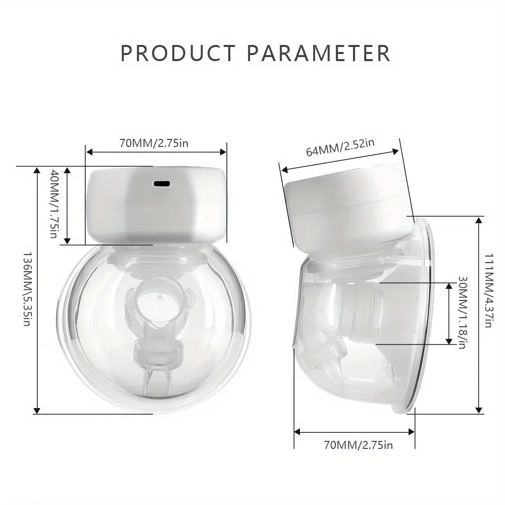 Wearable Electric Breast Pump Integrated Hands-free Large Suction Painless Portable Silent Breast Pump Baby Accessories 2