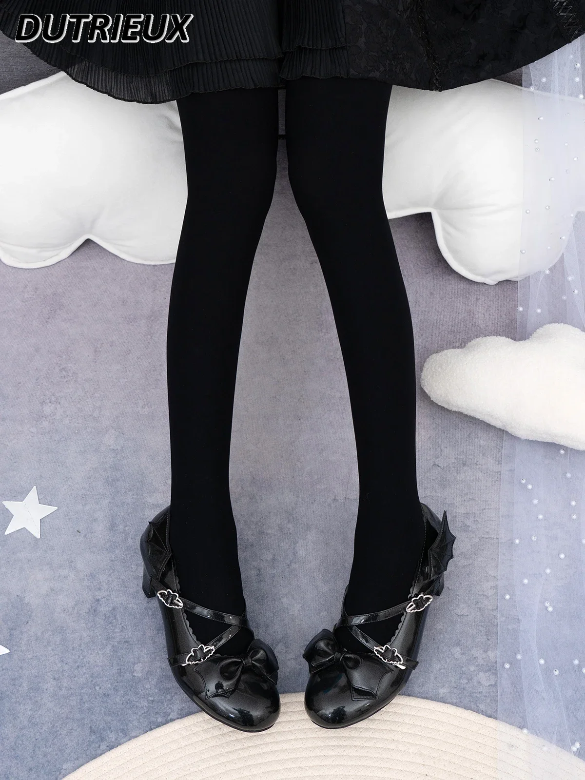 

College Style Sweet Cute Girls' New Pure Color Velvet Pantyhose Spring and Autumn All-Matching Leggings Long Socks for Women