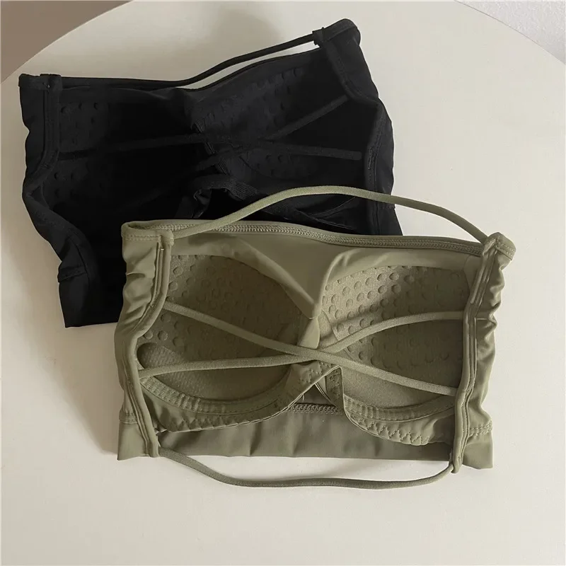 Women Seamless Tube Top Ice Silk Sexy Wrap Chest Push Up Bras Strapless Underwear Solid Color Bralette Lingerie Tops women lingerie bra women tube tops