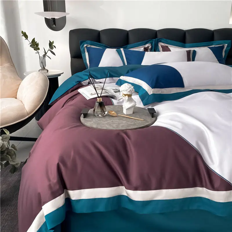 Waliicorners Queen King Quilt Duvet Cover Set Bed Linen Pillow Shams 1000TC Egyptian Cotton Horse Embroidery Luxury Bedding Set 19 S94f4be9d37a44846a5c0904b80609cdaC