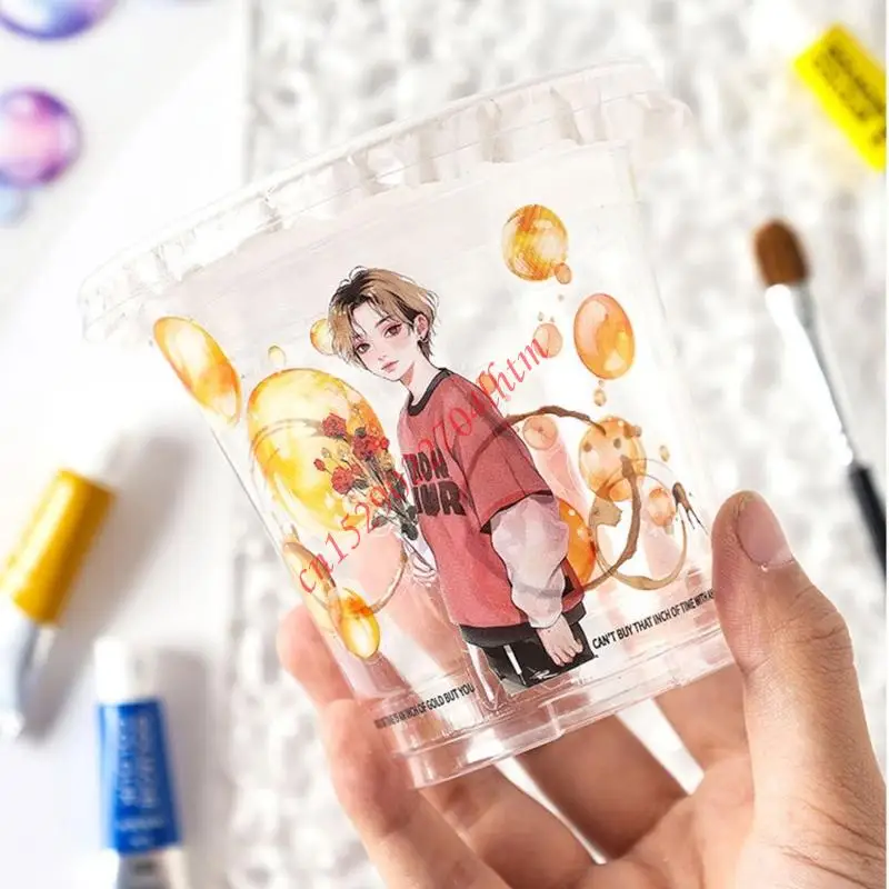 창의적 사용 접착제 필름 애완 동물 스티커 1box/6pcs를위한 수생 버블 디자인이 포함 된 72xa 잔류 물이 재배치 가능한 공예 테이프