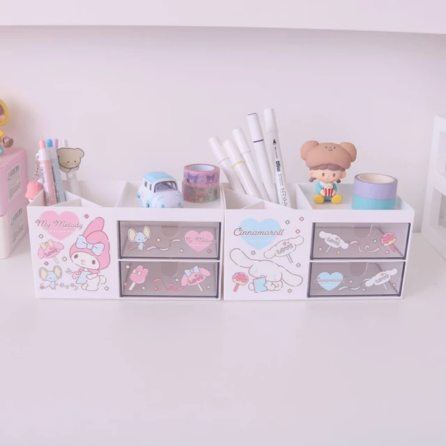 Kuromi My Melody Little Twin Stars Cinnamoroll Pompom Purin Desktop  3-Drawer Organizer Storage & Pen / Stationery Holder Inspired by You.