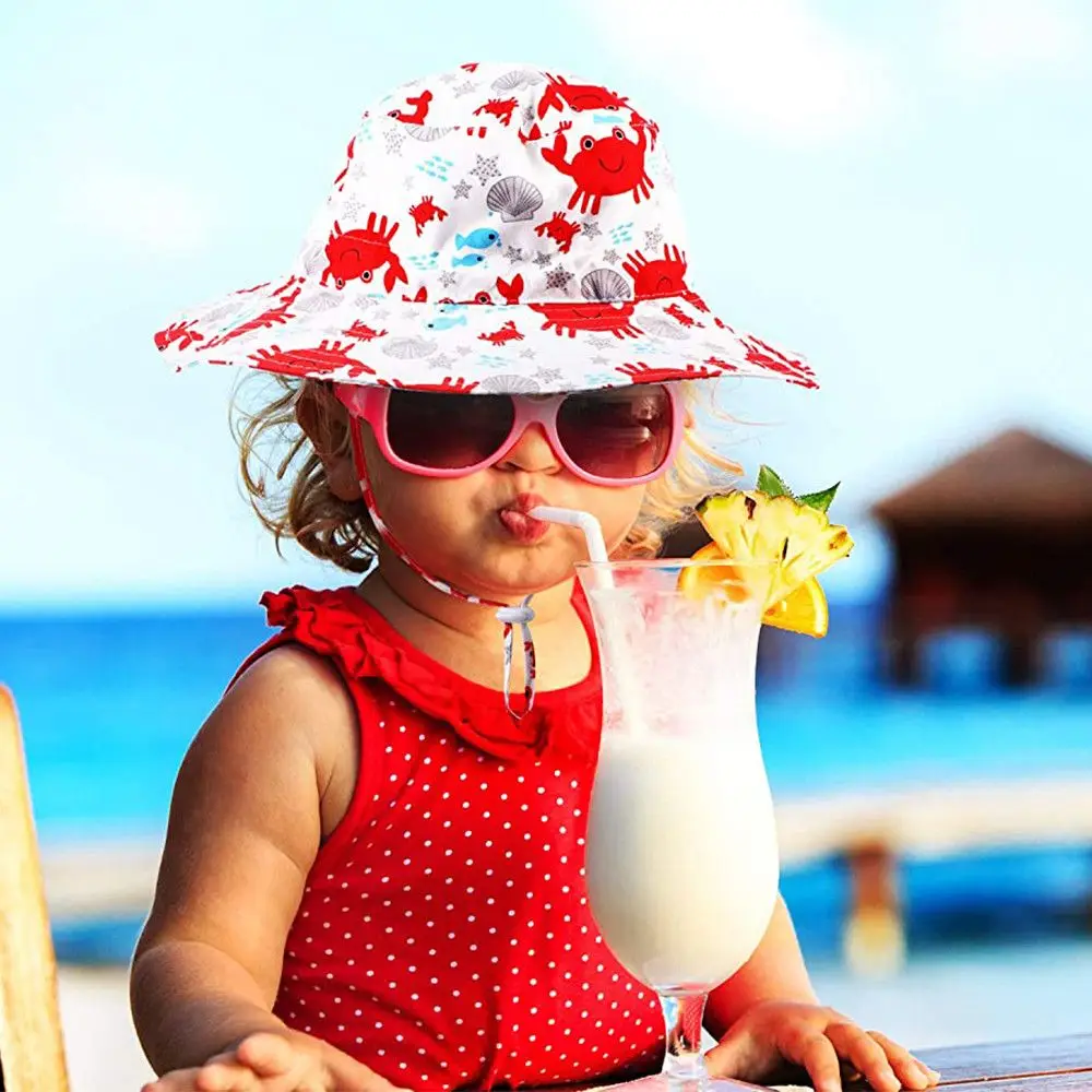 Outdoor Beach Hat Summer Baby Sun Hat for Girls Boys Kids Bucket Cap 0-8 Years cotton beanie,leather hat,fur hats