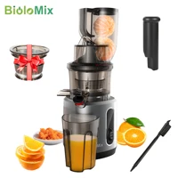 BioloMix Presse-agrumes à pression froide avec goulotte d'alimentation de 75 mm, extracteur de jus à mastication lente à moteur puissant de 200 W 40-65 tr/min pour les fruits entiers 1