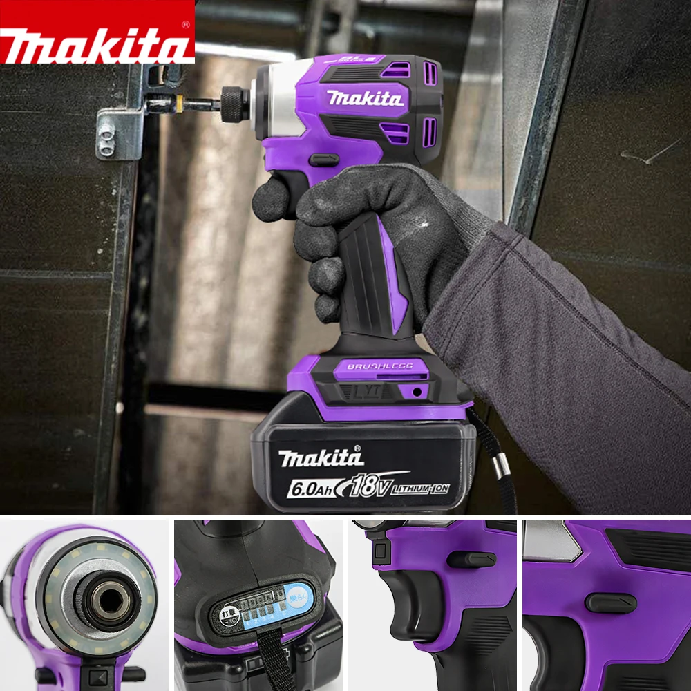 Makita DTD173 리튬 드라이버 임팩트 세트 가정용 전기 핸드 드릴Powerlmpact 로터리 무선전동 공구(배터리 없음)