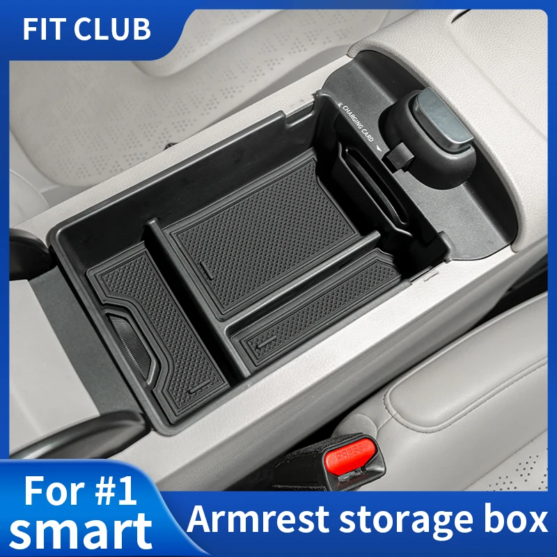 For Benz Smart #1 Elf 2023 EV ABS Flocking Storage Box Car Central Armost Storage Box Smart #1 Interior Organizer Accessories