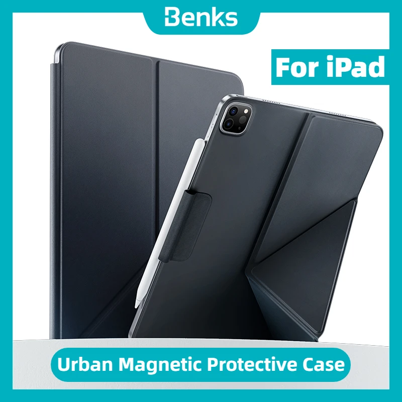 Защитный чехол Benks Urban для iPad Pro 12,9, 2022, 11, 2018, 2020, 2021, магнитный многослойный Ультратонкий чехол из искусственной кожи с автоматическим спящим режимом и пробуждением