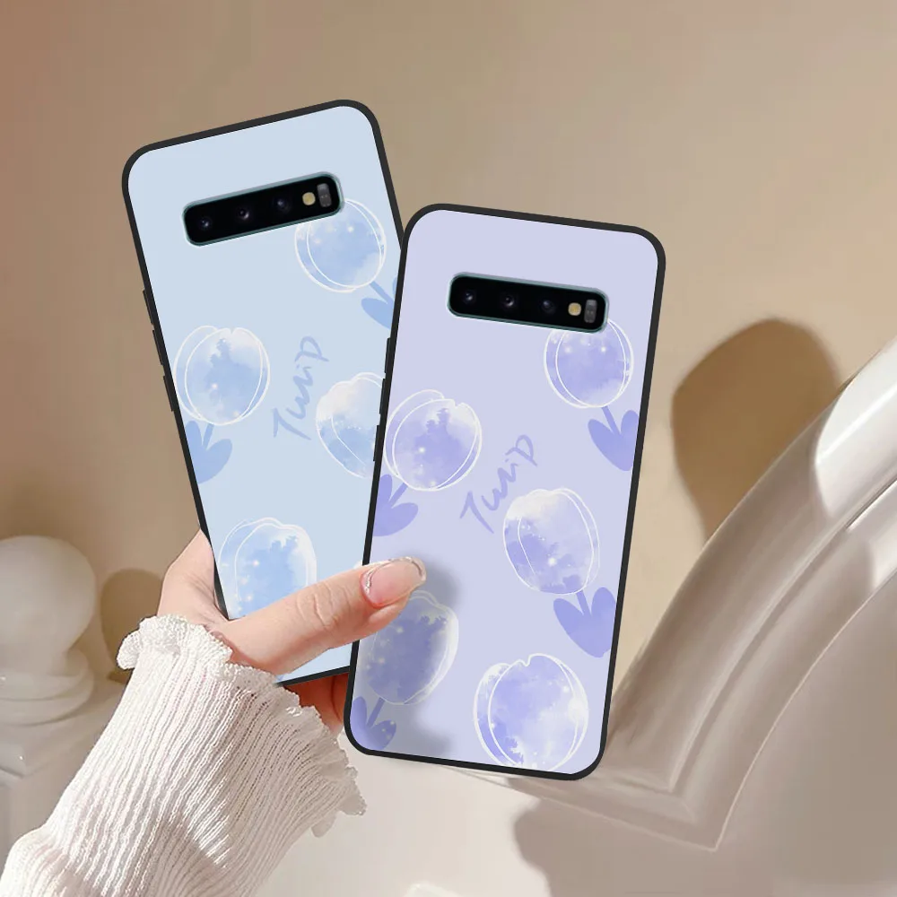 Per Samsung Galaxy S10 Plus S10E Custodia Cover Posteriore In Silicone Per Samsung S 10 S10Plus S10 5G Flower Phone Bumper Shell Coque Fundas