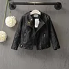 Thiened Fce Lined Autumn Winter Jaet for Kids Boys And Girls Motorcycle Sle PU Leather Coat Baby Outerwear Coat