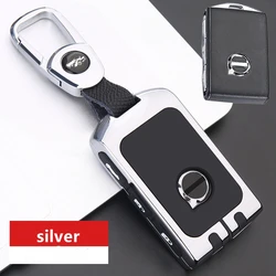 Premium Zinc Alloy Car Key Case - Sleek Protective Cover (Grey)