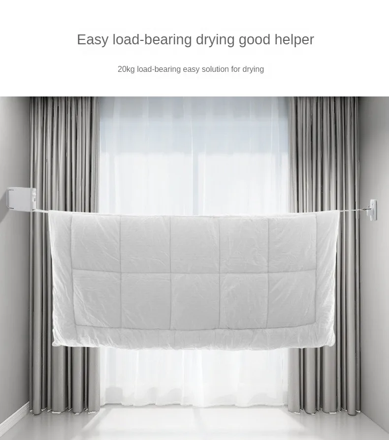 Retractable Hanging Drying Rack Invisible Clothesline Balcony Clothes Line Hole-Free Indoor Hotel Balcony Bathroom
