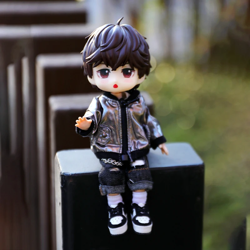 OB11 Baby Accessories Clothes for Baby Laser Bar Sets T-Shirts Jackets and Jeans Furniture for Dolls 1/12 Cool Anime Toys - 4