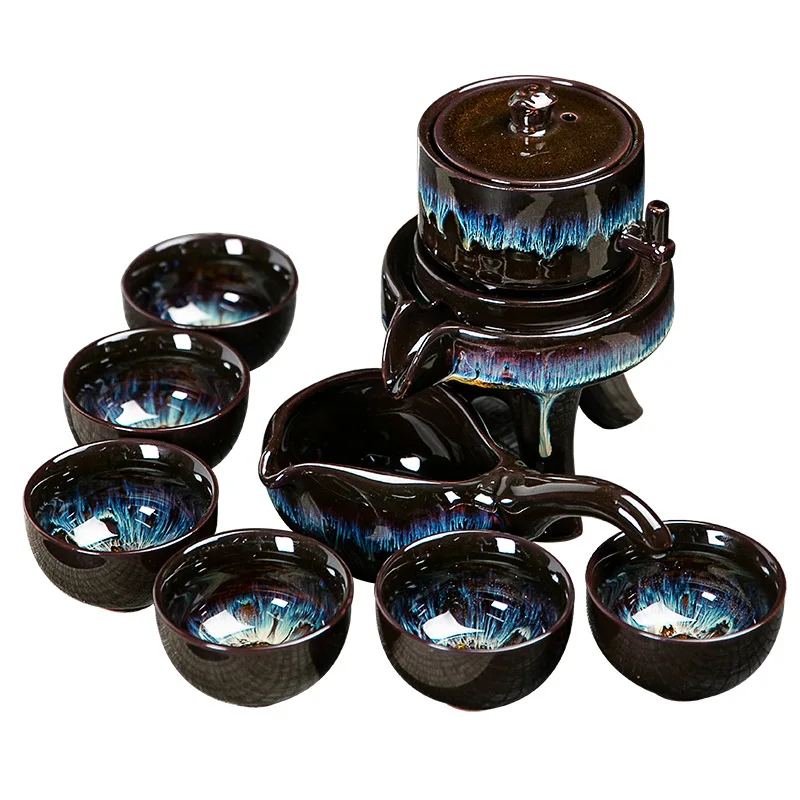Exquisite Stone grinding shape tea set,Handmade Tea Pot Cup Set Chinese Tea Ceremony Gift GungFu Cup