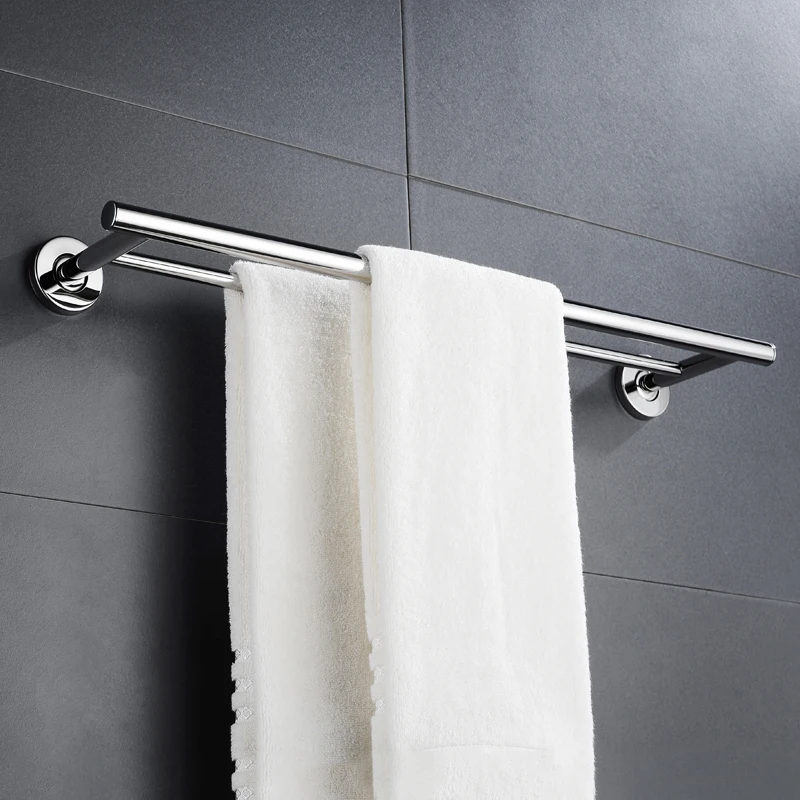 

Stainless Steel Tower Bar Anti-rust Bathroom Washroom Double Rod Towel Rack Shelf Holder Wall Mounted bathroom accessories