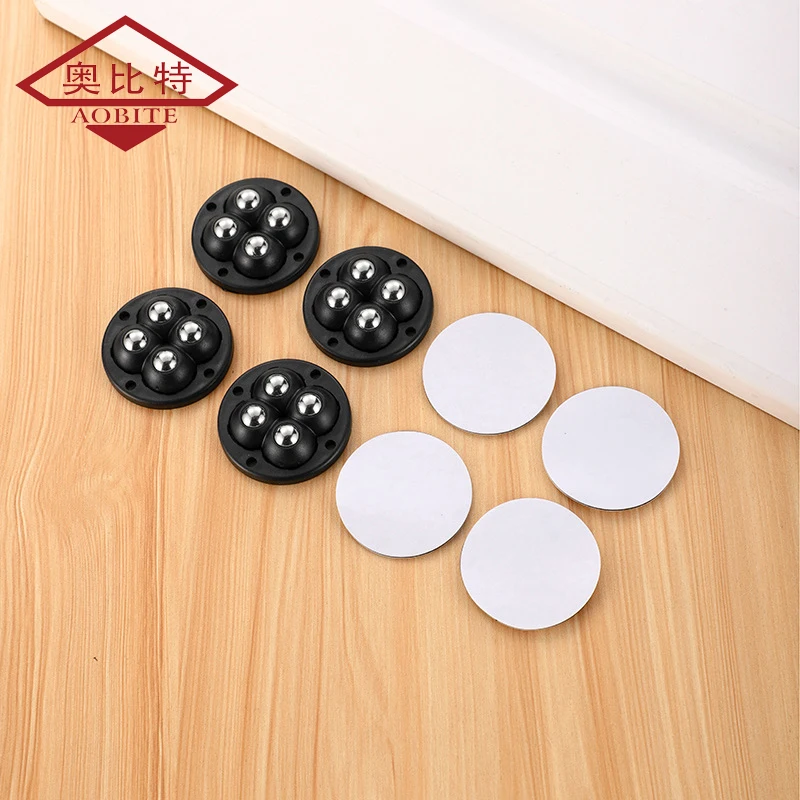 Furniture Casters 4Pcs Heavy Duty Ball Pulley Self Adhesive Stainless Steel 360&deg; Rotation Universal Wheel Load 20/200Kg
