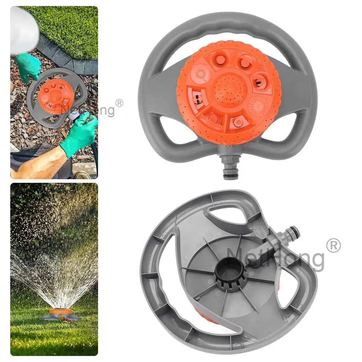 8 Function Garden Lawn Grass Water Sprinkler Hose Irrigation Watering Spray 360°: 3 - 5 Days Free Delivery Only UK
