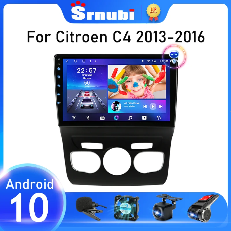 Автомагнитола Srnubi для Citroen C4 B7 мультимедийный проигрыватель на Android 10 2013 2014 2015 2016
