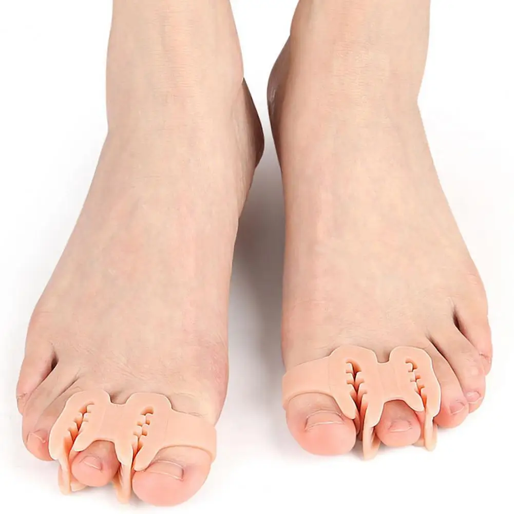 1 Pair 6cm Toe Separator With 2 Loop Orthopedic Bunion Valgus Hammertoe Corrector Foot Alignment Overlapping Toe Spacer Hammer