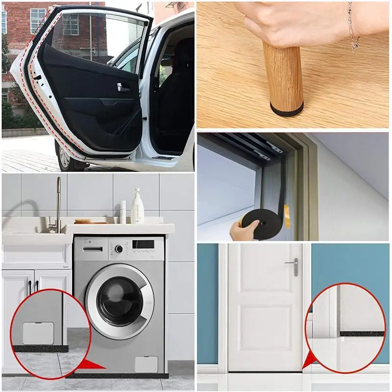 Door Seal Strip Sealing Strip Tape Window Seal Strip Sealing Tape Rubber Seal Strip Rubber Door Weatherstripping Door Weatherstripping Silicone Seal Strip Sealing Strip Rubber Gasket Panel 1pc Length10~2meters Black Rubber Self Adhesive Sponge Seal Strip Width 5~50mm Thick 1~10mm EVA Foam Anti-collision