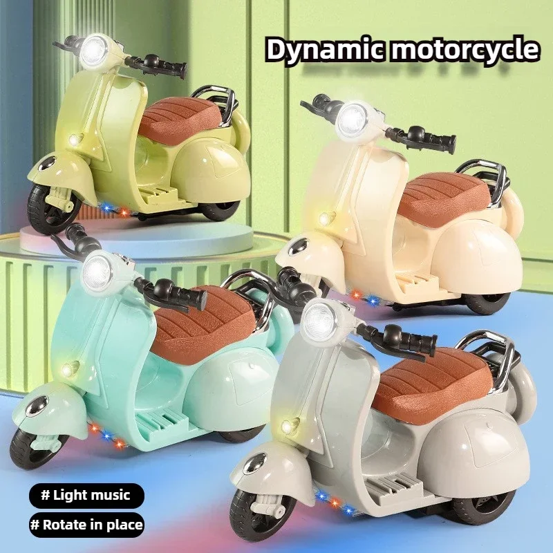 Mini Electric Motorcycle Toy Lights Music Doll Accessories for Children