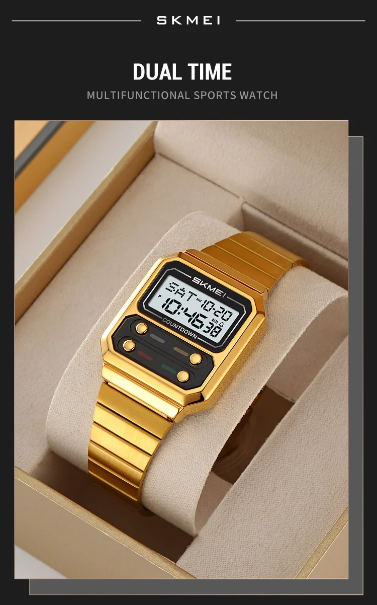 Orologio da polso cronografo impermeabile per studenti, semplice, da uomo, retrò, di lusso, digitale, elettronico, per donne_voghion.com