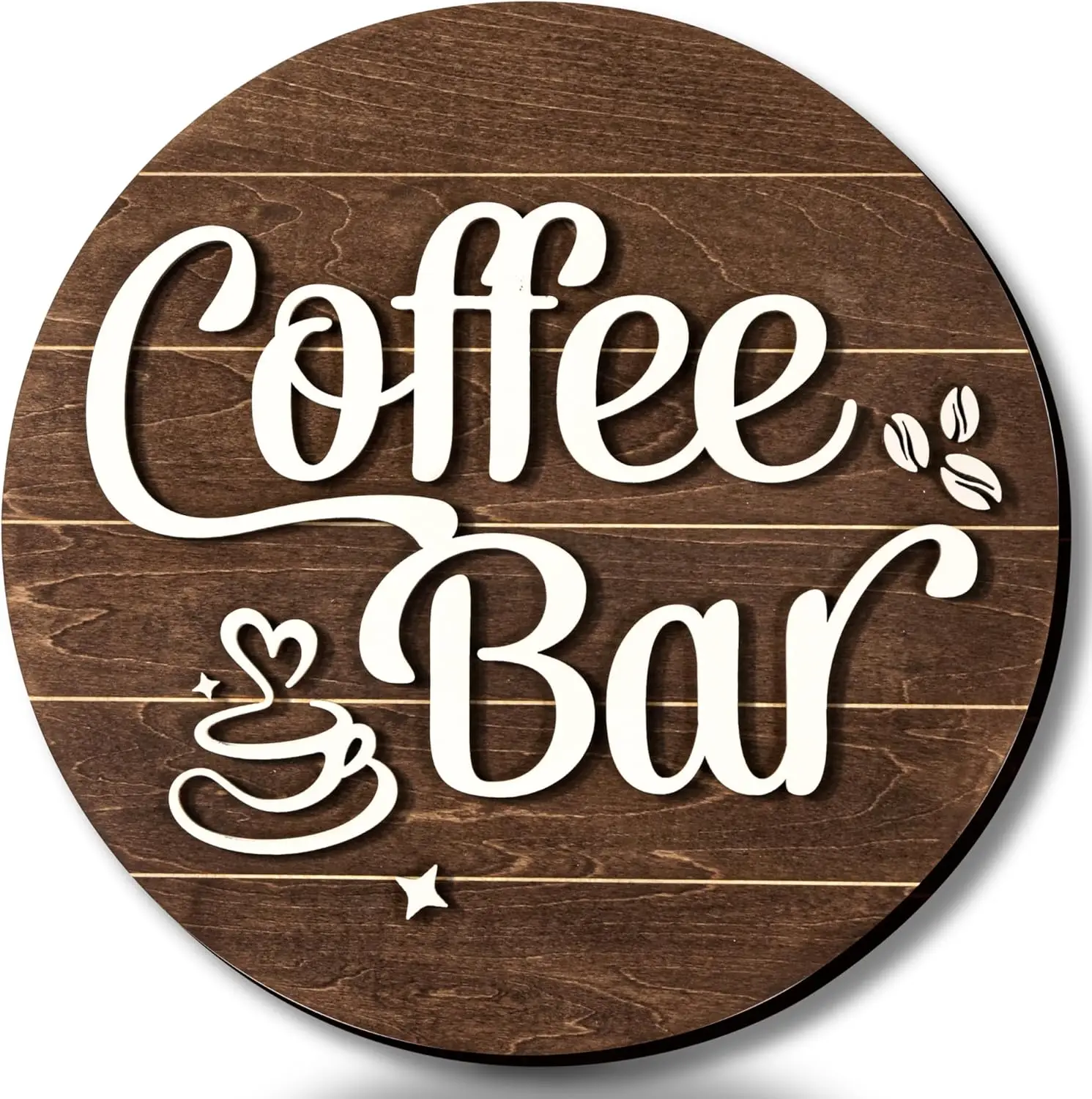 Vintage Coffee Bar Sign - Rustic Farmhouse Wall Decor, Cafe Sign for Coffee Shop Decorations, Bar Accessories & Home Decor