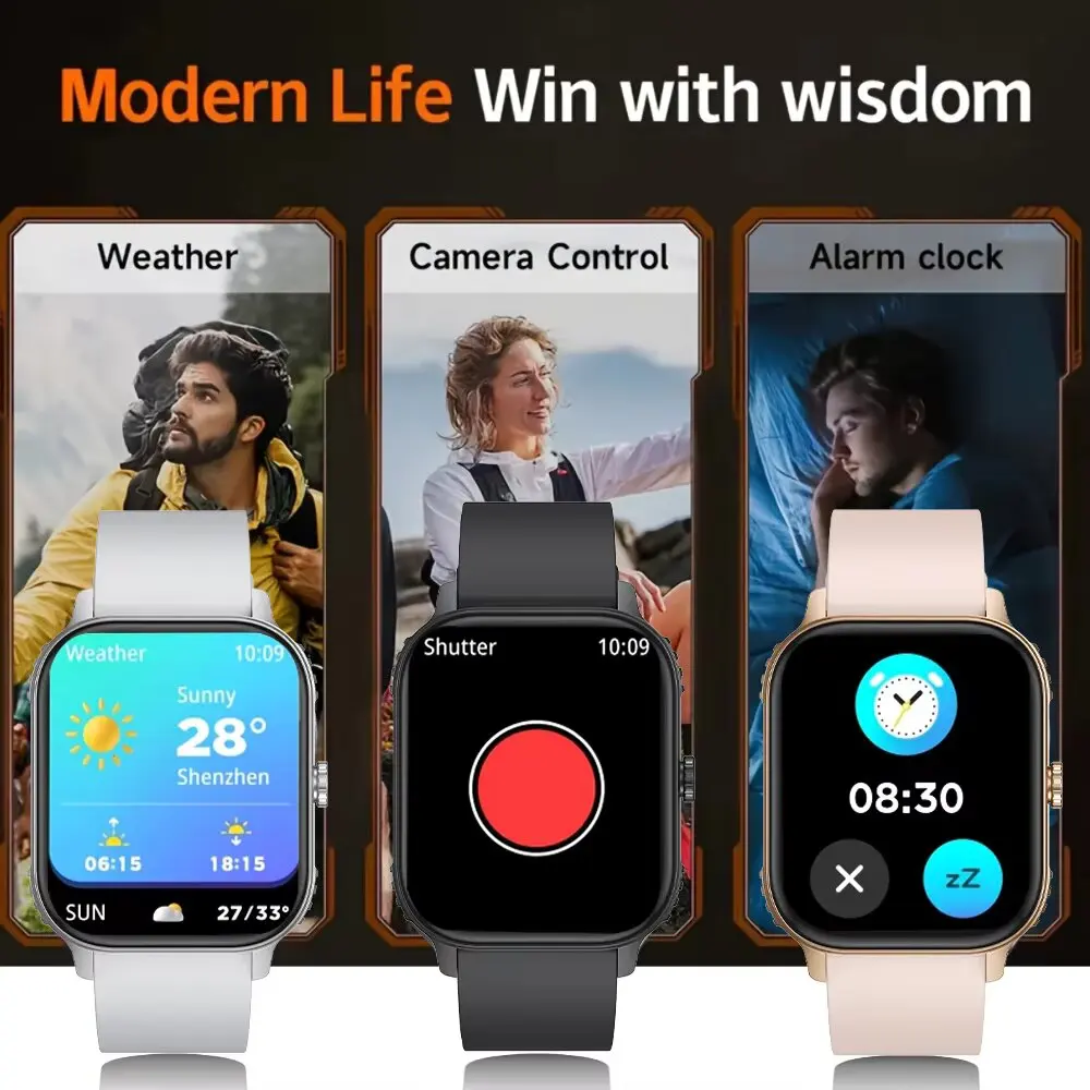 2026 1000mAh Large Battery 2026 New 2.04" HD Display Health Monitor Smart Watch Bluetooth Call IP68 Waterproof Sports Smartwatch 5