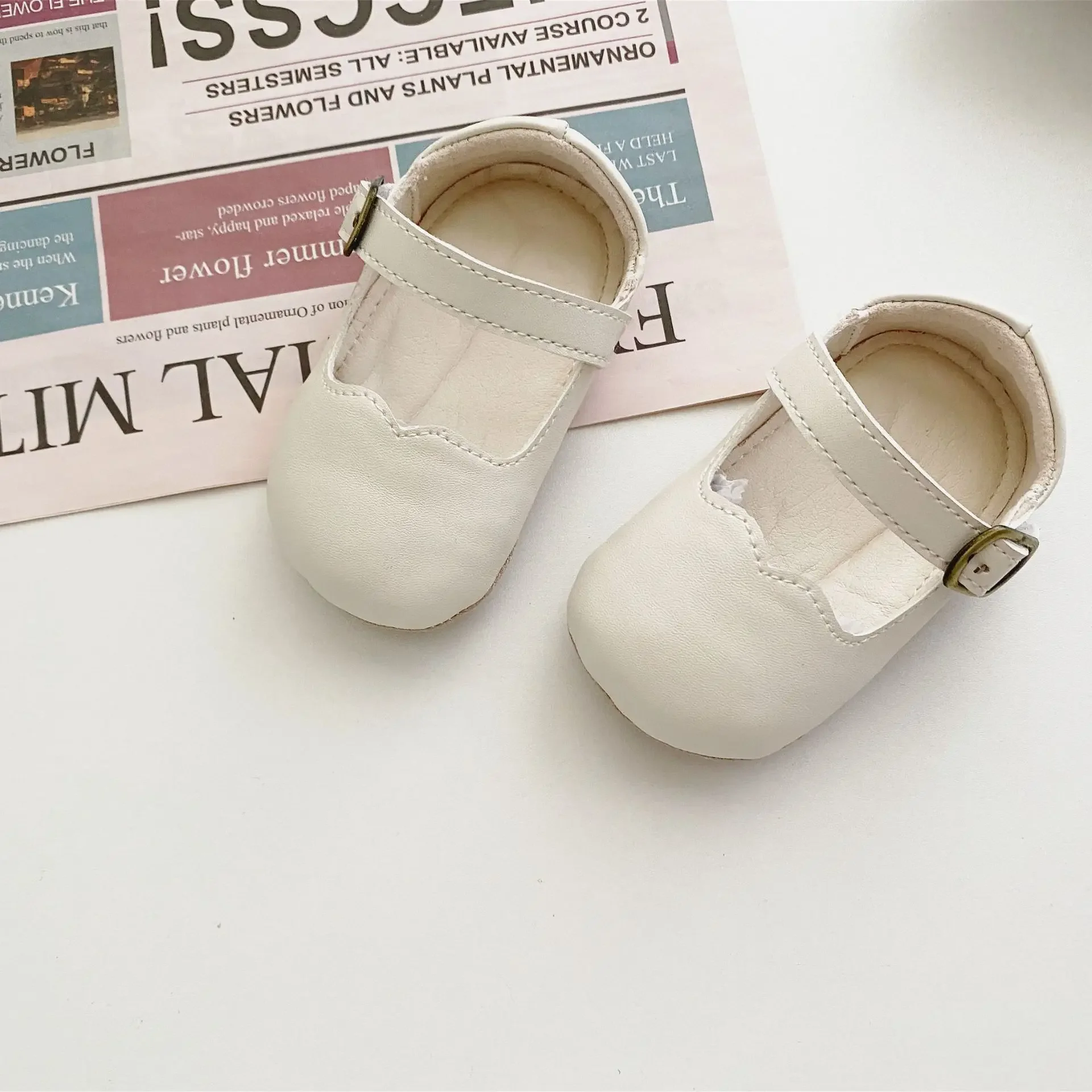 3318A Ins Baby Shoes Autumn 0-2 Years Old Baby Retro Style Small Leather Shoes Baby Girl Soft Bottom Anti-slip Shoes 6