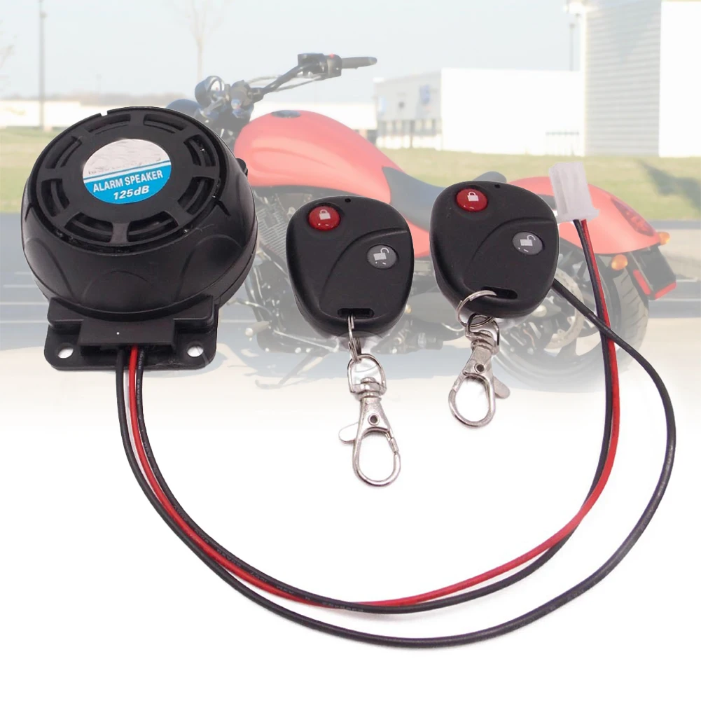 105-125dB Motorcycle Burglar Alarm Dual Remote Control Alarm Horn Anti-Theft Security System 12V