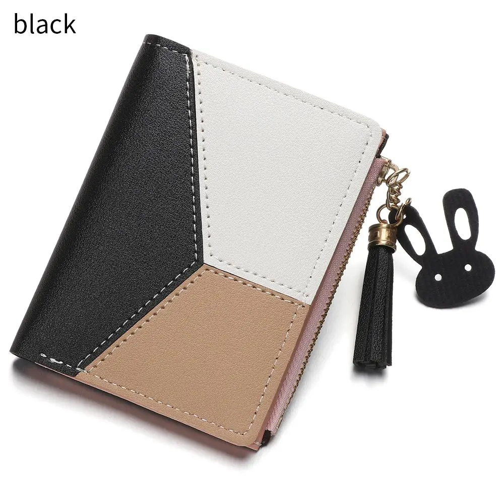 Borsellino in pelle PU da donna con nappine decorative, piccola borsa portafogli in pelle PU, piccolo portafoglio da donna